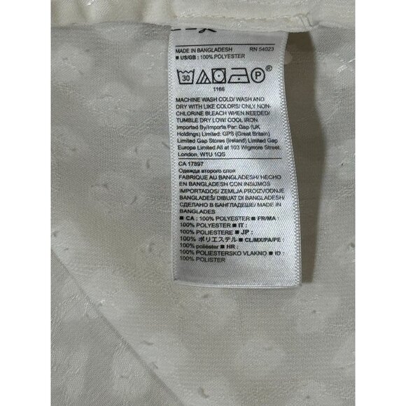 Banana Republic Womens Dillon Classic Fit Ruffle Collar Blouse M White Beach - Picture 8 of 12